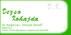 dezso kohajda business card